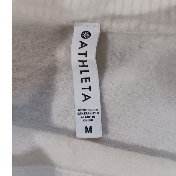 Athleta Merino Wool Mock Neck Sweater Women’s Medium Cream White Minimalist - Picture 4 of 6